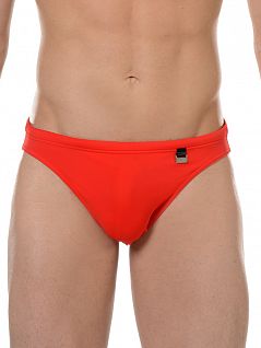 Классические мужские пляжные плавки с подкладкой красного цвета HOM 07853cYP