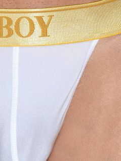 Шелковистые стринги на резинке из микрофибры Oboy 6983c02