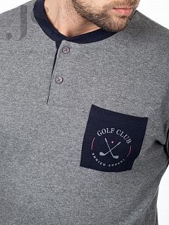 Пижама из джемпера с нагрудным карманом декорирован надписью "Golf Club Enrico Coveri" и рисунком "скрещенные клюшки" и брюк Enrico Coveri JSEP 6072 pigiama grigio ecv
