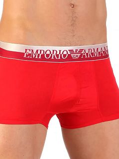 Эффектные боксеры из гладкого нейлона красного цвета Emporio Armani RT33186