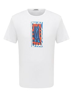 Хлопковая футболка с брендированным принтом Bikkembergs BKK2MTS04cWhite