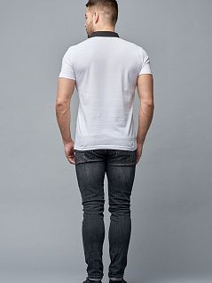 Современная рубашка поло Milliner b181322033 белый/темно-синий