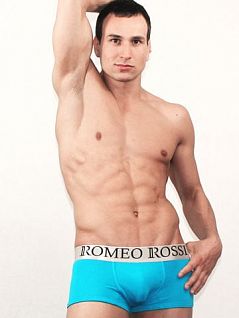 Синие мужские трусы хипсы из хлопка с широким пояском на резинке Romeo Rossi Heaps RR1410 синий распродажа