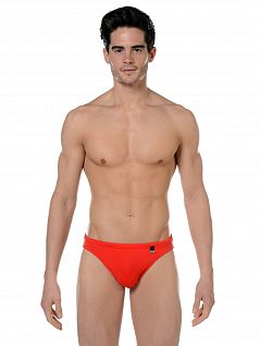 Классические мужские пляжные плавки с подкладкой красного цвета HOM 07853cYP
