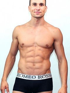Чёрные мужские трусы с стильной широкой резинкой Romeo Rossi Heaps R00015-2