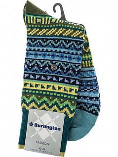Мужские носки с оригинальным узором Burlington 20536 Fair Isle SO Зеленый