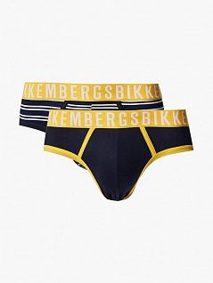 Комплект брифов на широкой резинке (2шт) Bikkembergs вбкт04779бикк Синий-белый _2020
