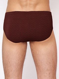 Стильные мужские трусы брифы коричневого цвета с узорами Torro LFTMS2091 BROWN