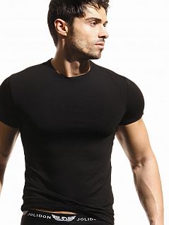 Нежная футболка с круглым вырезом горловины Jolidon DTФМ12бл Black
