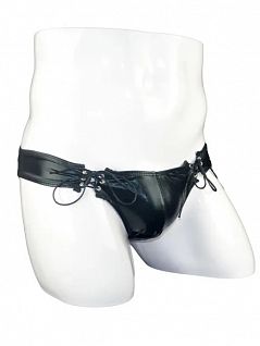 Эротические слипы на завязках по бокам и сзади черного цвета Romeo Rossi RTRR2064