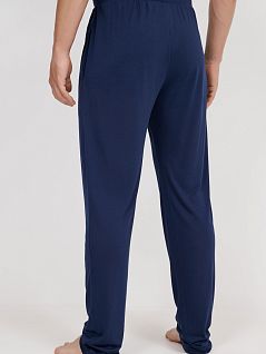 Однотонные брюки из модала синего цвета Hom 402674c00ra