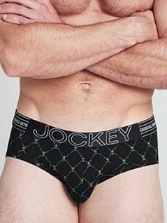 Комфортные брифы на пришивной резинке черного цвета JOCKEY 1503222c999