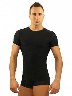 Мужская футболка черная с синими блестящими вкраплениями Romeo Rossi RT0-01RR00515