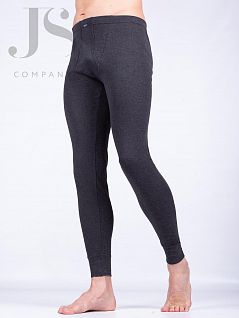 Хлопковые мужские кальсоны с широкими эластичными коронками снизу Key JSMXL 012 dark grey melange key распродажа