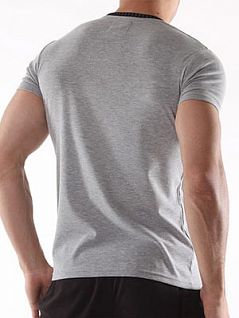 Мужская серая спортивная футболка из хлопка Oboy Sport Boys 8044c03