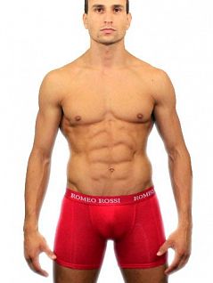 Красные мужские трусы боксеры лонг Romeo Rossi Long boxers R7001-8 распродажа