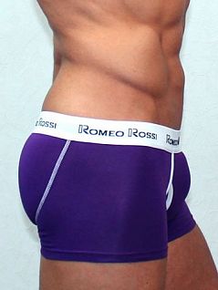 Удобные мужские трусы хипсы с модным гульфиком фиолетового цвета Romeo Rossi Heaps R365-5