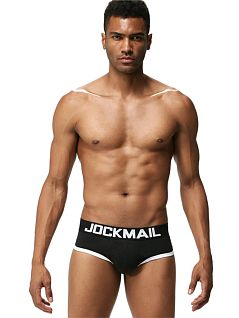 Облегающие брифы с логотипом бренда черного цвета JOCKMAIL RTJM2022-2
