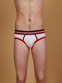 Мужские трусы слипы Modus Vivendi 05011 белые с красными полосками