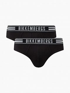 Набор брифов из мягкого хлопка черного цвета (2шт) Bikkembergs BKK1USP07BIcBlack