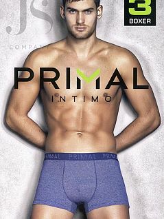 Комфортные боксеры с принтом "мелкая решетка" PRIMAL JSPRIMAL B143 (3 шт.) boxer blu/cobalto/grigio ch.mel.