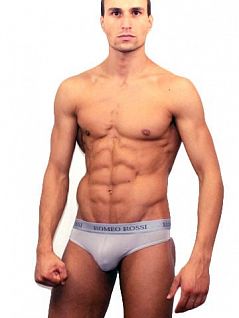 Серые мужские трусы стринги с пояском на резинке Romeo Rossi Thongs R1006-3 распродажа
