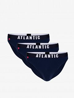 Однотонные слипы спортивного фасона (3шт) Atlantic MW120293темно-синий