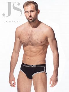 Мужские слипы из хлопка и полиамида Enrico Coveri JSES 1672 slip nero