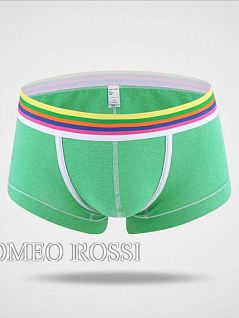 Трусы хипсы боксеры из прочной ткани зеленого цвета ROMEO ROSSI R5004-19