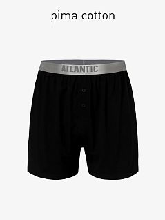 Мужские боксеры с гульфиком на пуговицах черного цвета ATLANTIC 51381