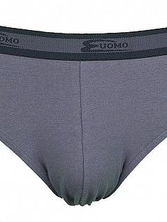 Набор брифов на плоской широкой резинке (2шт) L'ALTRA COTONELLA FG2383 Графит/Черный набивной