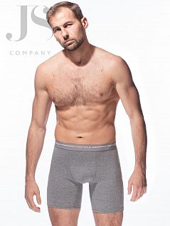 Трусы-боксеры удлиненные на комфортной посадке Enrico Coveri JSEB 1000 boxer grigio medio melange ecv