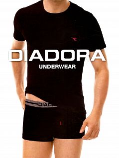 Мужской комплект из футболки и трусов боксеров Diadora DIC09250S черный (nero)