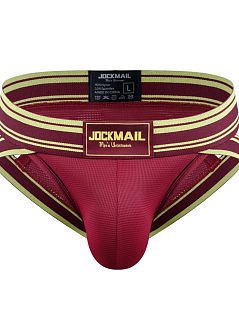 Привлекательные брифы с разрезами по бокам бордового цвета JOCKMAIL RTJM2024-18