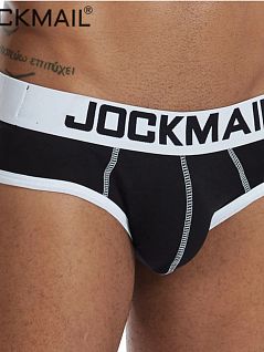 Оригинальные брифы из хлопка черного цвета JOCKMAIL RTJM2032-2