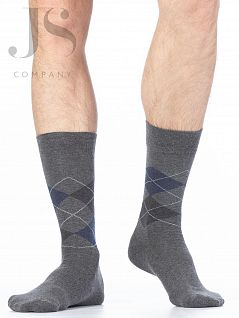Носки из хлопка с эластаном с комфортной широкой резинке Giulia JSCOMFORT MELANGE 02 (5 пар) dark grey melange