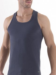 Спортивная мужская майка борцовка темно-серого цвета из хлопка BlackSpade TENDER COTTON b9236 Anthrachite