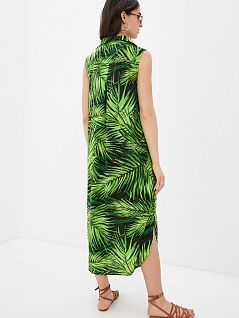 Легкие платье-туника с тропическим принтом на пуговицах по всей длине PECHE MONNAIE EV26290тропик