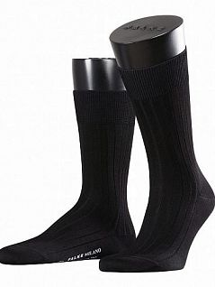 Современные носки на комфортной резинке Falke 14683 Milano SO (муж.) Черный 3000
