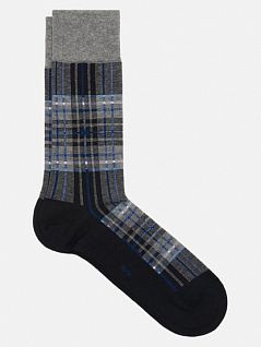 Эластичные носки с добавлением шерсти Burlington 21908 Tartan SO Черный (3000)