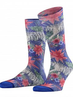 Стильные носки с блеском из хлопка FALKE 14062 Mindfulness SO (муж.) Синий (6065)