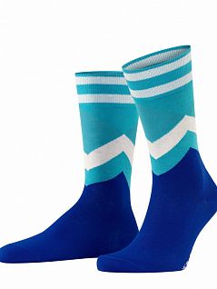 Спортивные носки из ромбовидных сетчатых элементов Burlington 21928 Argyle Racing SO Голубой 6192