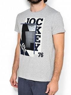 Мужская брендовая футболка с принтом JOCKEY 527020H (муж.) (183) Кремовый