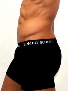 Мягкие удлиненные мужские трусы боксеры чёрного цвета Romeo Rossi Long boxers R7001-2 распродажа