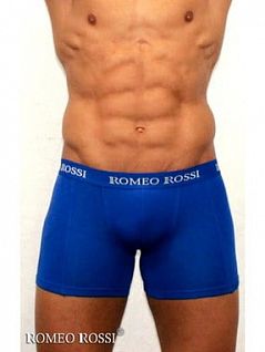 Повседневные боксеры с двойной передней панелью синего цвета Romeo Rossi RTRR7001-09