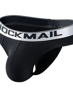 Хлопковые стринги на резинке из микрофибры черного цвета JOCKMAIL RTJM1029-2