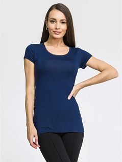 Однотонная футболка из мягкого хлопка темно-синего цвета OROBLU RTVOBT01593