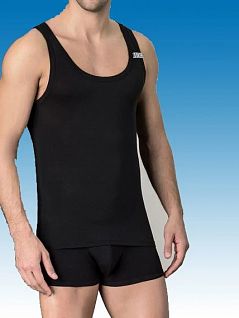 Мужская майка из мягкого тонкого хлопка черного цвета Bikkembergs VBKT04089c2000