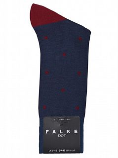 Комфортные носки из хлопка в красный горошек FALKE 13269 Dot SO (муж.) Синий 6220