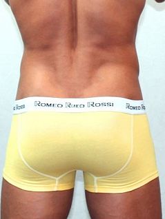 Яркие мужские трусы с гульфиком жёлтого цвета Romeo Rossi Heaps R365-13 распродажа